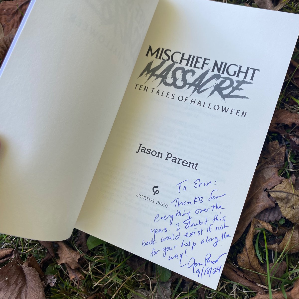 Erin Al-Mehairi ✍🏼👩🏻💻 (@erinalmehairi) on Twitter photo Highly recommend buying & reading Mischief Night Massacre by <a href="/AuthorJasParent/">Jason Parent</a> for #Halloween! It has all the nostalgia & scares we love as readers this time of year & he’s such a talented author. 🎃
Thanks, Jay, for my copy & sweet inscription! 🫶🏼
#horrorbooks #creepystories Highly recommend buying & reading Mischief Night Massacre by <a href="/AuthorJasParent/">Jason Parent</a> for #Halloween! It has all the nostalgia & scares we love as readers this time of year & he’s such a talented author. 🎃
Thanks, Jay, for my copy & sweet inscription! 🫶🏼
#horrorbooks #creepystories