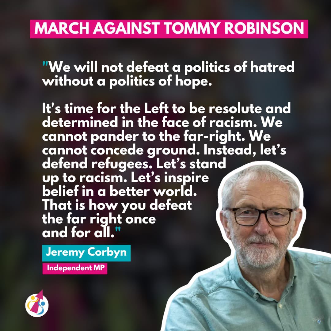AntiRacismDay's tweet photo. Jeremy Corbyn @jeremycorbyn is marching on Saturday against racism and the far right. Join him and thousands of others to take a stand. 

🗓️ Sat 26 Oct
📍 11.30am Piccadilly Circus 

https://t.co/41Y7wsjFes 

#StandUpToRacism #Oct26 

@corbyn_project https://t.co/dbrd2huUqf