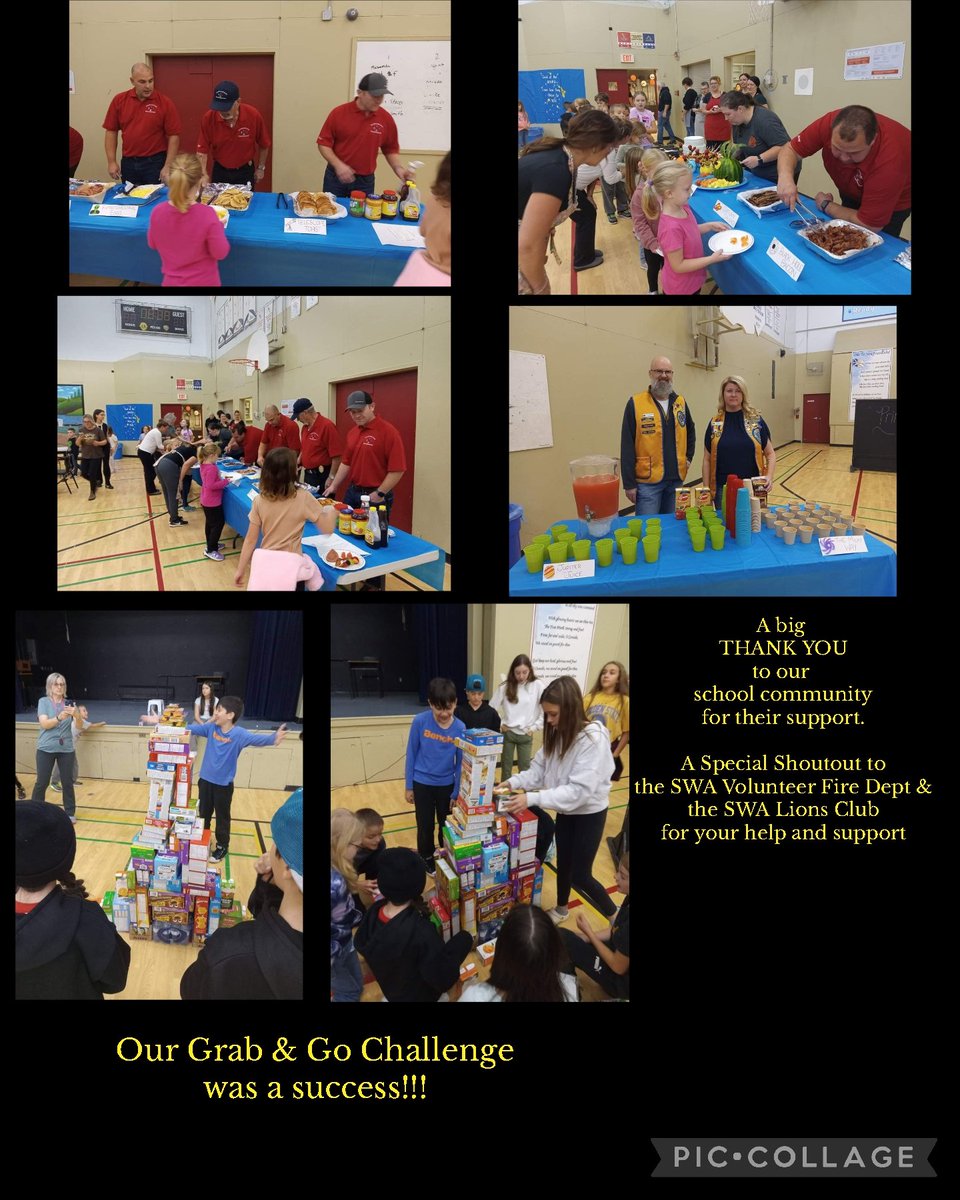 sparkes397's tweet photo. We know how to have fun while raising money @SWATigers.   Walk For Breakfast was a hit &amp;  loved the Grab &amp; Go Challenge.  Couldn't do this without the help our school community and @KidsEatSmartNL as well as the Lions Club&amp; Vol Fire Dept.  @NLSchoolsCA @lloyd_parrott  @GovNL https://t.co/5QsoRABdmx