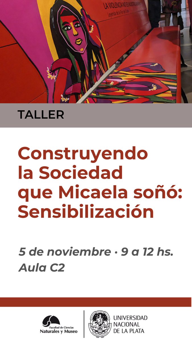 No te pierdas este taller de la Unidad de Atención a las Violencias (UDAV).

Más información en nuestra web👇
url.fcnym.unlp.edu.ar/Mlgqd