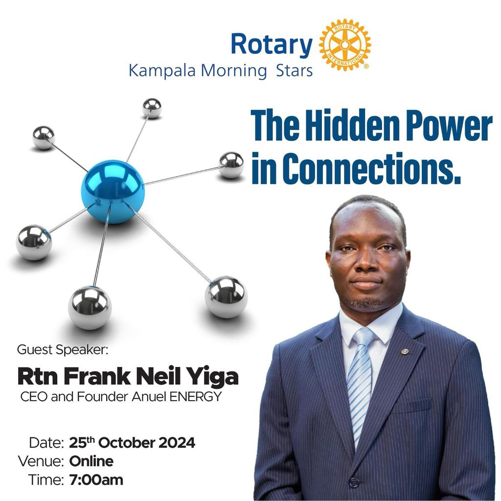 When we build connections, we open doors to new opportunities, collaborations, and insights that we might not encounter otherwise. 

Join us this Friday the *25th of October* as Rtn Frank N. Yiga takes us through *The Hidden Power of Connections*

ursb-go-ug.zoom.us/j/95539351071?…