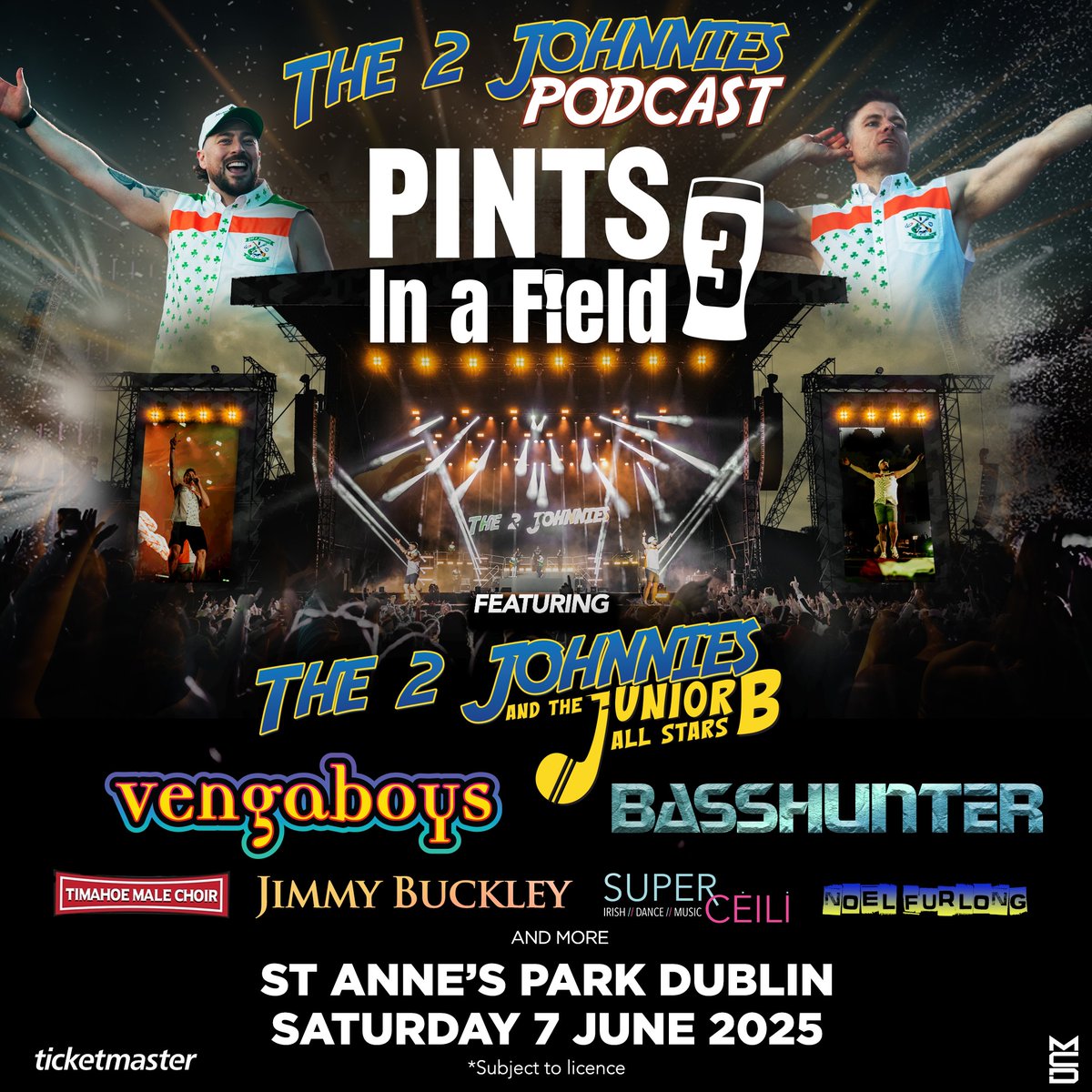MCD Productions (@mcd_productions) on Twitter photo ON SALE ★ <a href="/The2Johnnies/">The 2 Johnnies</a> return to St. Anne's Park this Summer for Pints in a Field 3, bringing along the dream double bill of the <a href="/Vengaboys/">Vengaboys</a> and <a href="/Basshunt/">Basshunter</a> plus some familiar favourites!
🎟️ Book tickets here ⏩ bit.ly/The-2-Johnnies…
🌱 Event subject to licence ON SALE ★ <a href="/The2Johnnies/">The 2 Johnnies</a> return to St. Anne's Park this Summer for Pints in a Field 3, bringing along the dream double bill of the <a href="/Vengaboys/">Vengaboys</a> and <a href="/Basshunt/">Basshunter</a> plus some familiar favourites!
🎟️ Book tickets here ⏩ bit.ly/The-2-Johnnies…
🌱 Event subject to licence