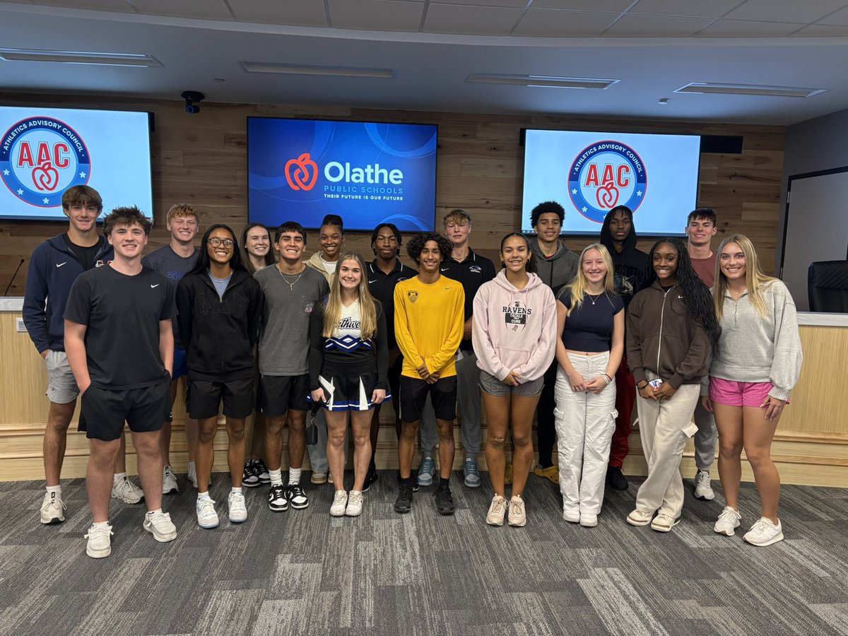 Matt Johnson (@adjohnsonops233) on Twitter photo Had a great meeting today with the <a href="/olatheschools/">Olathe Public Schools</a> Athletics Advisory Council.
Student athletes✅ Leaders✅
Role Models✅
Representing our schools so well ✅
Making me better at my job💪
Stay tuned for individual introductions in the near future!! #OPSMakeTodayCount Had a great meeting today with the <a href="/olatheschools/">Olathe Public Schools</a> Athletics Advisory Council.
Student athletes✅ Leaders✅
Role Models✅
Representing our schools so well ✅
Making me better at my job💪
Stay tuned for individual introductions in the near future!! #OPSMakeTodayCount