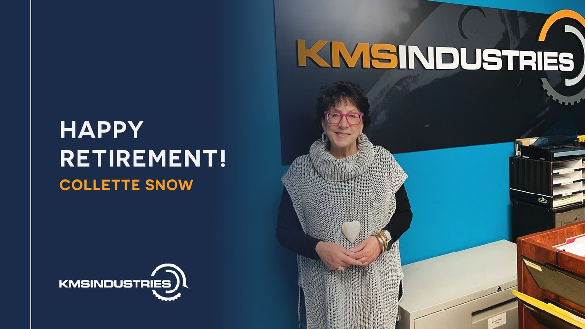 Big congratulations to Collette Snow on her retirement from KMS Industries! 🎉

Collette has been a key force behind our success, and we’re so grateful for all she’s contributed. Wishing you the best in this exciting new chapter! 💐 

Enjoy your well-deserved retirement!