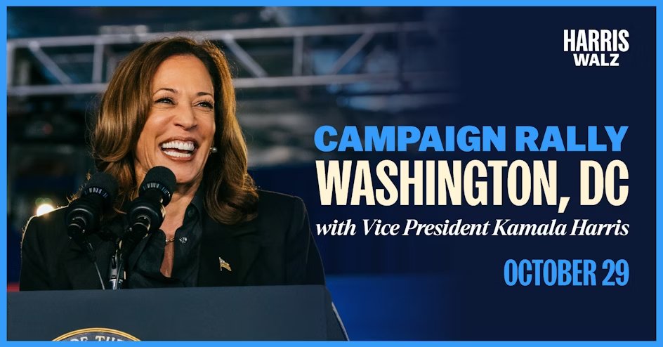 I'm attending The Democratic National Committee's event, “Campaign Speech in Washington, DC with Vice President Kamala Harris” - sign up now to join me!  events.democrats.org/event/734570/?…