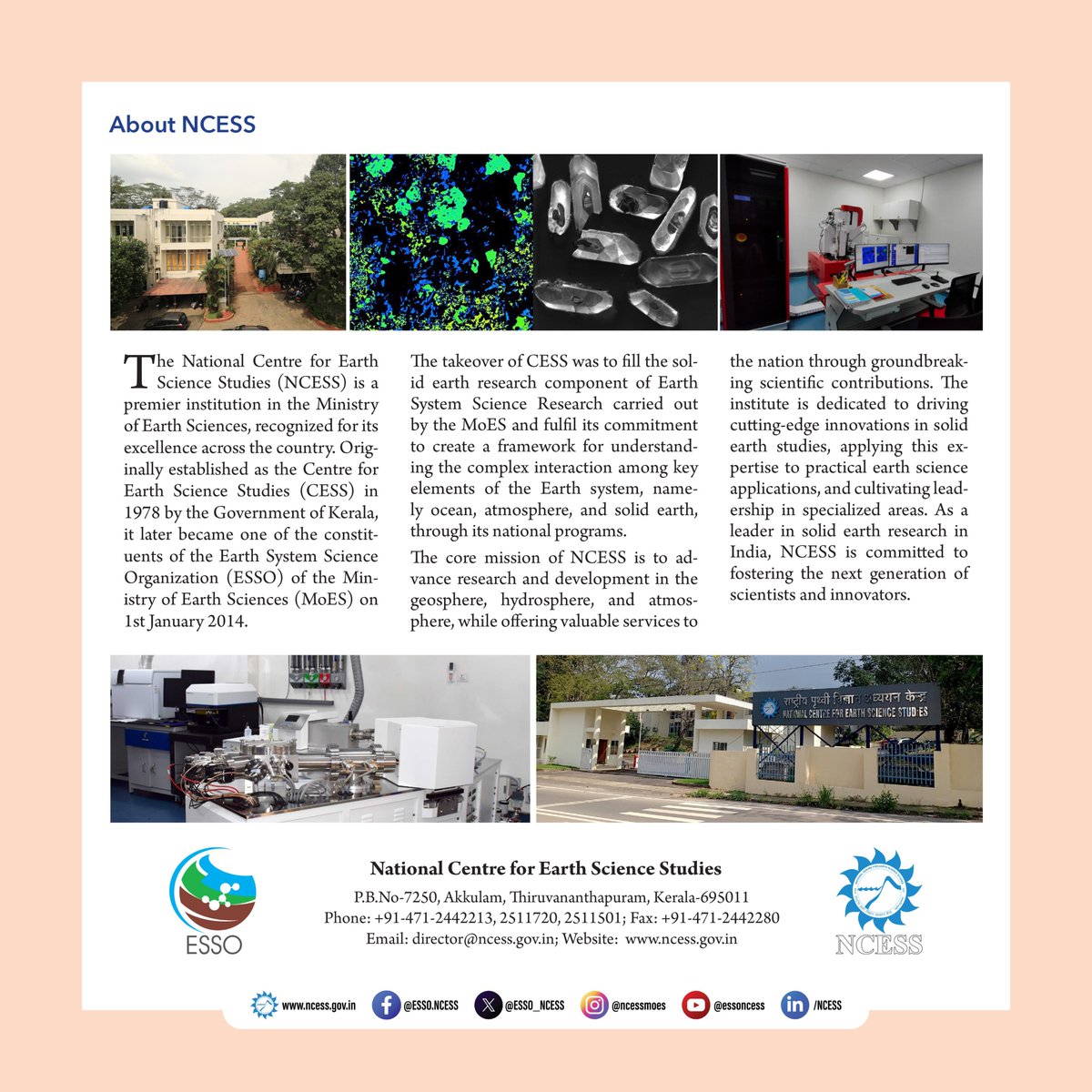 ESSO_NCESS's tweet photo. @ESSO_NCESS NCESS Kerala is organising a National Conference on Magmatism, Metamorphism & Metallogeny from February 16-18, 2025. 
The #conference will aim to unite experienced and emerging researchers working in igneous, #metamorphic and ore/economic #geological processes on a shared platform and deliberate on the latest advancements in these fields.

For more details, visit: https://t.co/P3GvYxh3hp 

#NCESS #MoES #EarthSciences #researchers #NationalConference

@narendramodi @PMOIndia  @OfficeofDrJS @DrJitendraSingh @ravi_moes @PIB_India @Mib_India @PIBEarthScience @ESSO_INCOIS @MoesNiot @Indiametdept @ncs_earthquake @CentreCoastal @iitmpune @cmlre_kochi @ncaor_goa @ncmrwfmoes