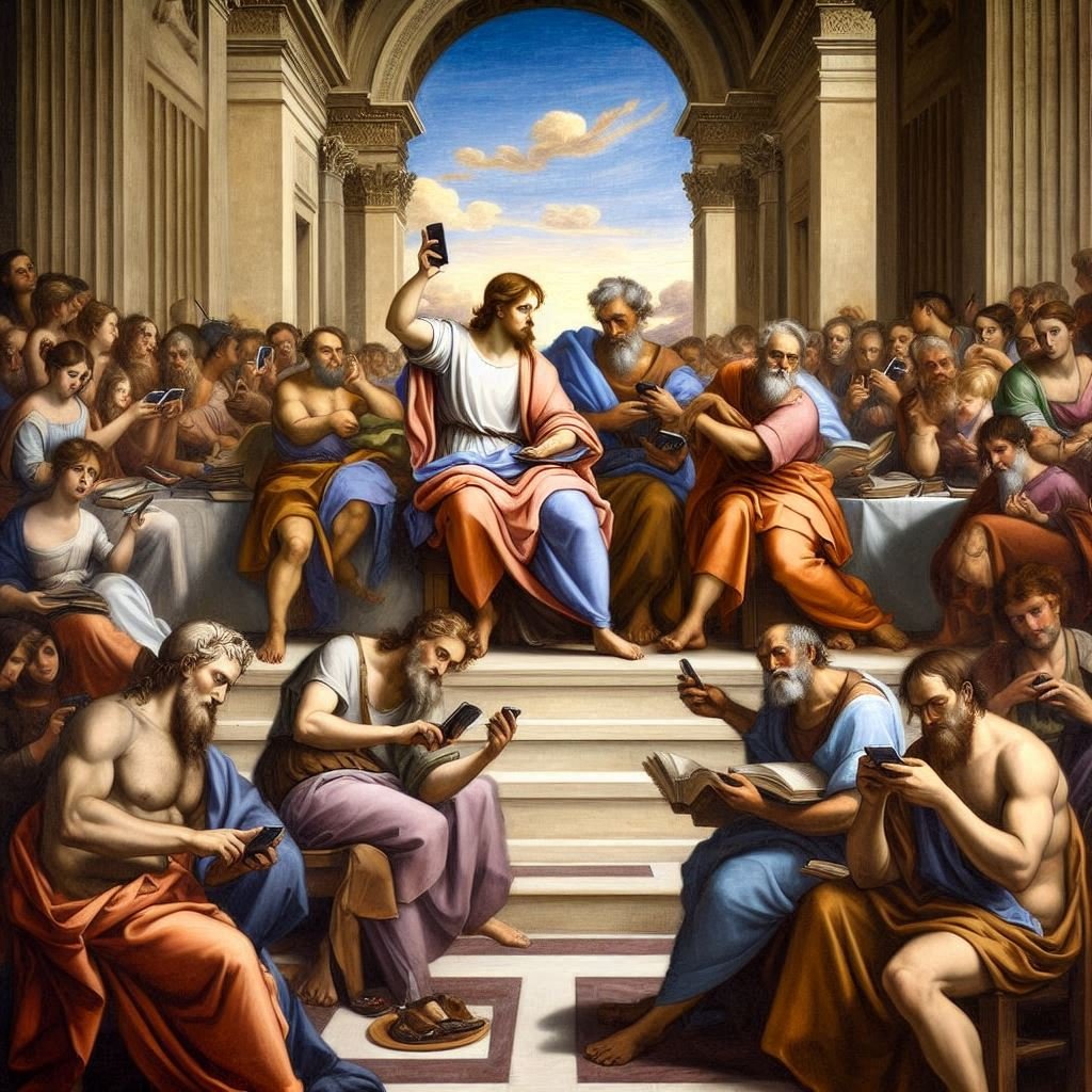 Cryptoloverree's tweet image. 2)
When you’re trying to discuss philosophy but everyone’s in the group chat. #TooManyNotifications” 📲🤦‍♂️