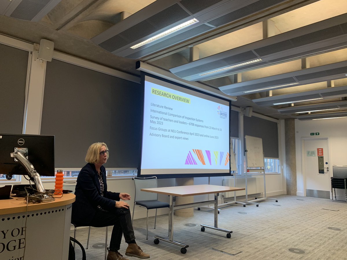 Beyond Ofsted: the brilliant <a href="/JaneEPerryman/">Jane Perryman</a> talking through the results of the survey <a href="/CamEdFac/">Faculty of Education, University of Cambridge</a>