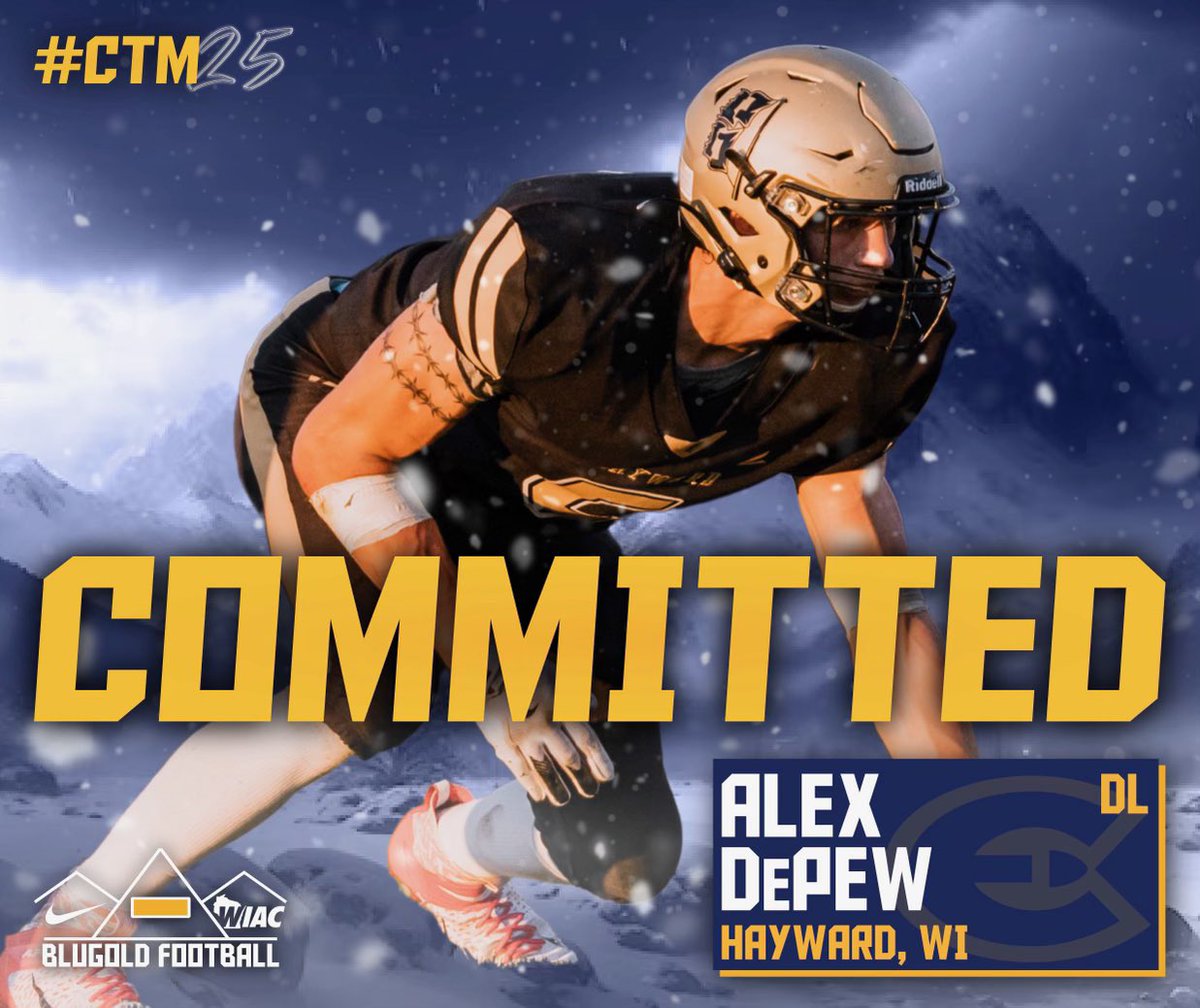 Alex DePew (@alex5depew) on Twitter photo I am beyond excited to announce my commitment to <a href="/UWECFootball/">Blugold Football</a>! Thank you to everyone who has been with me along the journey. Roll Golds💪
<a href="/CoachE_Blugolds/">Rob Erickson</a> <a href="/CoachLangStrong/">Ricky Lang</a> <a href="/CoachGrayvold/">Brady Grayvold</a> <a href="/repattermann/">R.E. Pattermann</a> <a href="/MJ_NFLDraft/">Mark Johnson</a> I am beyond excited to announce my commitment to <a href="/UWECFootball/">Blugold Football</a>! Thank you to everyone who has been with me along the journey. Roll Golds💪
<a href="/CoachE_Blugolds/">Rob Erickson</a> <a href="/CoachLangStrong/">Ricky Lang</a> <a href="/CoachGrayvold/">Brady Grayvold</a> <a href="/repattermann/">R.E. Pattermann</a> <a href="/MJ_NFLDraft/">Mark Johnson</a>
