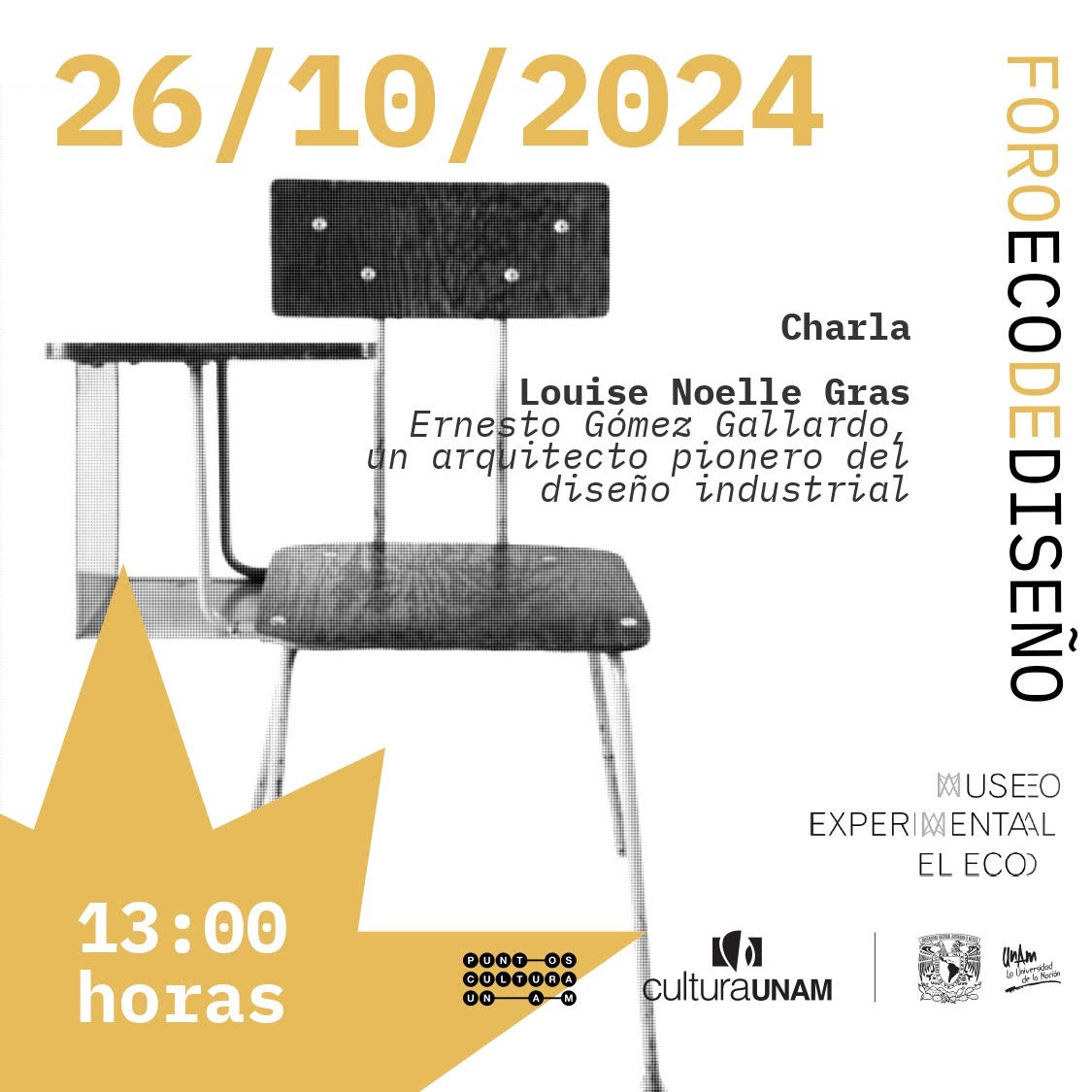 *ESTE SÁBADO* Charla sobre Ernesto Gómez Gallardo, impartida por Louise Noelle Gras. 26 de octubre a las 13:00 horas, *ENTRADA LIBRE*