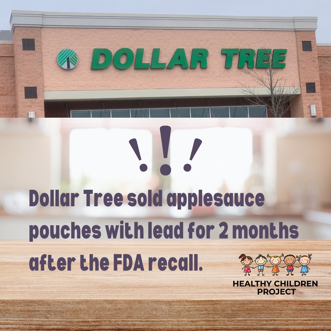 Shockingly, Dollar Tree kept applesauce pouches with high lead on their store shelves for 2 months after the FDA recall.  pbs.org/newshour/healt… #NLPPW2024