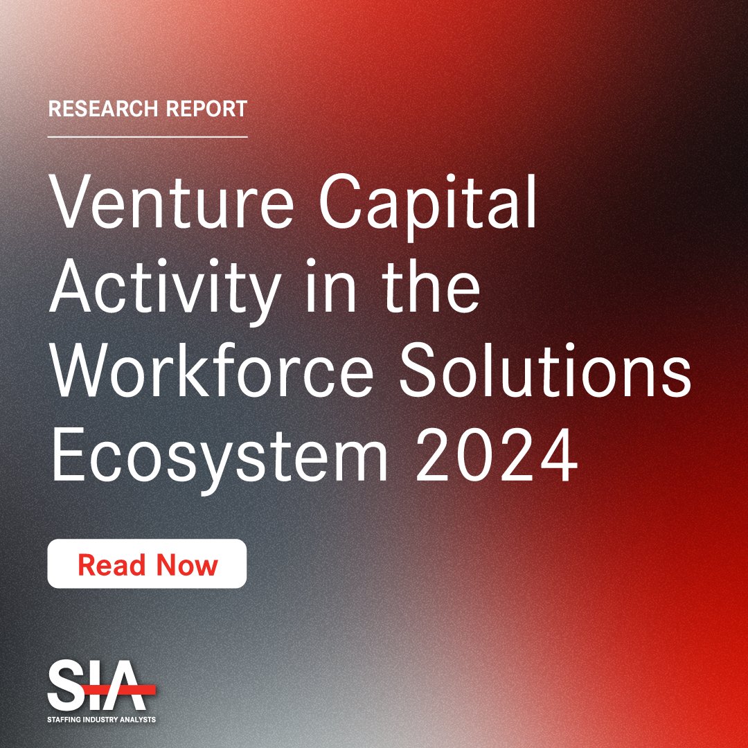 SIAnalysts's tweet photo. SIA is excited to announce the release of its Venture Capital in the Workforce Solutions Ecosystem 2024 research report.

SIA members may view the full report at https://t.co/je90DWBIqF

#staffing #staffingresearch #venturecapital #venturefunding #workforcesolutions https://t.co/m5QSpThGb6
