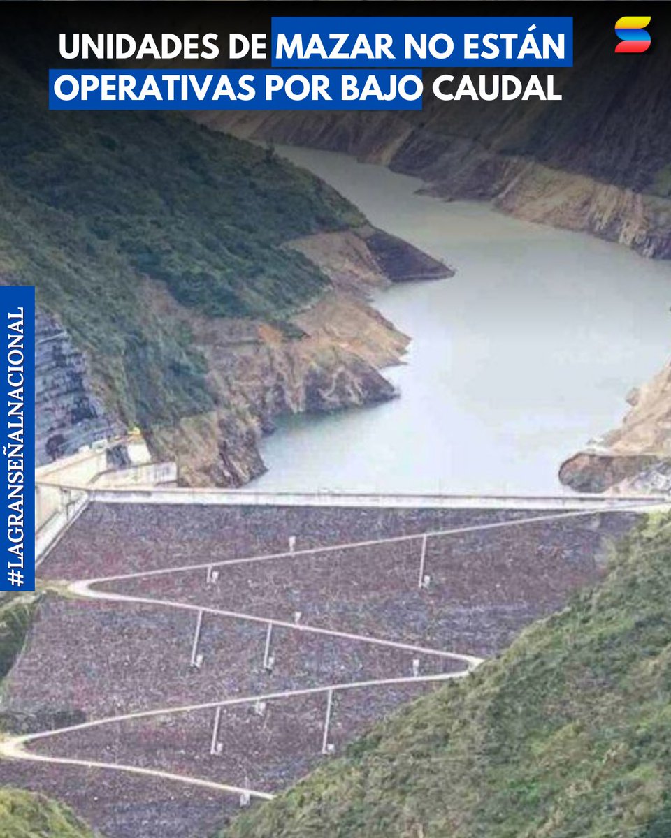 radiosonoramaec's tweet image. Esta tarde con corte 15H00 se informó que la cota del embalse de #Mazar se ubica en 2111076 msnm, produciendo 40 MWh hasta las 12H00 del medio día. Tras anunciar estas cifras se ha determinado que las unidades del #embalse no están operativas.