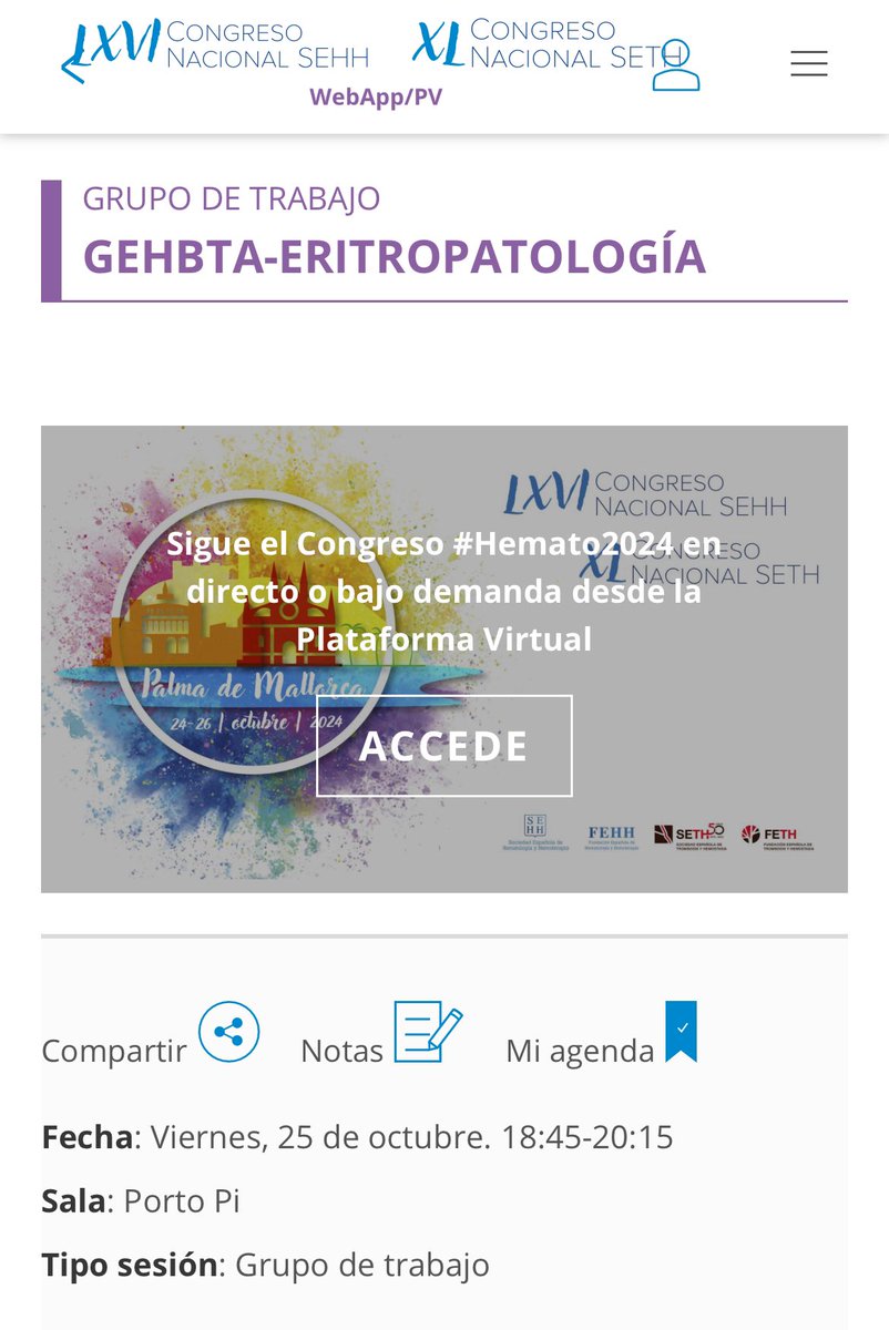 eritropatologia's tweet photo. #Hemato2024 @sehh_es @SEHHJoven @eritropatologia
viernes 25👇👇
8:30 educacional #TGenetica
9:50-10:50 CO Eritropatología
14:15-15:45 Simposio #HPN
17:05-18:35 Simposio #PK #Talasemia #Falciforme
18:45-20:15 Reunion grupo https://t.co/gtKj3KFBvx