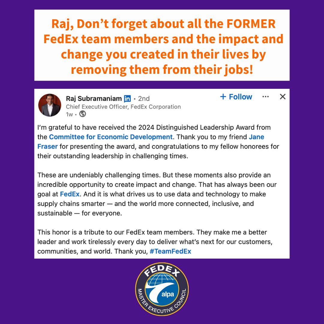 FedExPilots's tweet photo. Is โDistinguished Leadershipโ putting profits ahead of people now? What happened to PSP? ๐ค
#TeamFedEx
@FedEx
@ALPAPilots https://t.co/gWrt48A17f