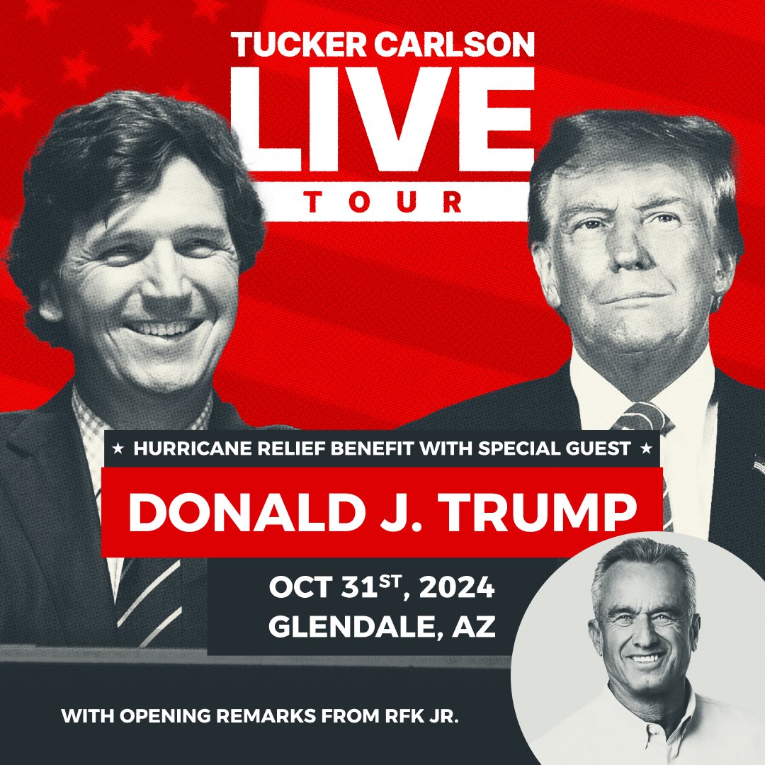 TuckerCarlson's tweet image. This will be our biggest live show yet. Hope to see you there.

Get tickets at TuckerCarlson.com.