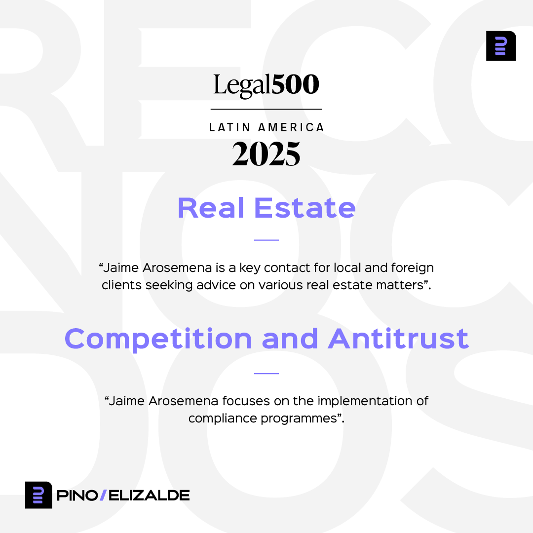 PinoElizalde's tweet photo. Felicitamos a nuestro Socio @jaimearosemenac por haber sido reconocido en el Ranking @thelegal500  para el año 2025 en las categorías de “Intellectual Property”, “Labour and Employment” , “Real Estate” y “Competition and Antitrust”. https://t.co/2sRhl4sESI