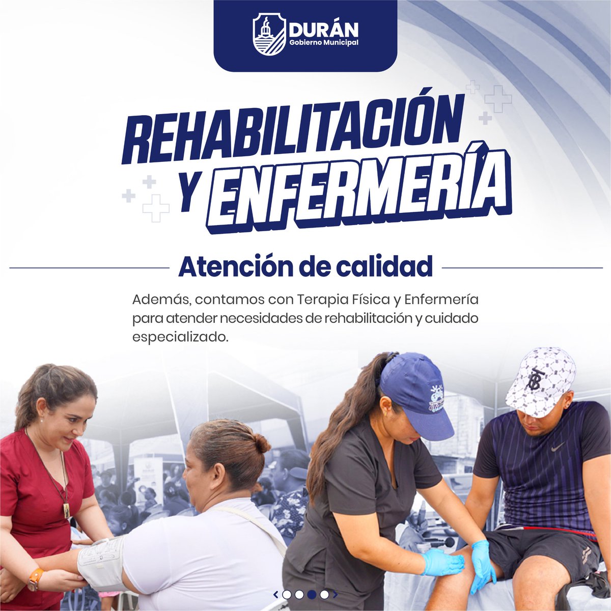 GobiernodeDuran's tweet photo. Esta semana en la segunda etapa de El Recreo, la salud llegó para todos. 

Gracias a nuestro alcalde @CHONILLOec, la Brigada Médica Integral atendió a más de 400 duraneños que recibieron consultas y medicamentos en especialidades como pediatría, nutrición y obstetricia. https://t.co/5FqesGbk16