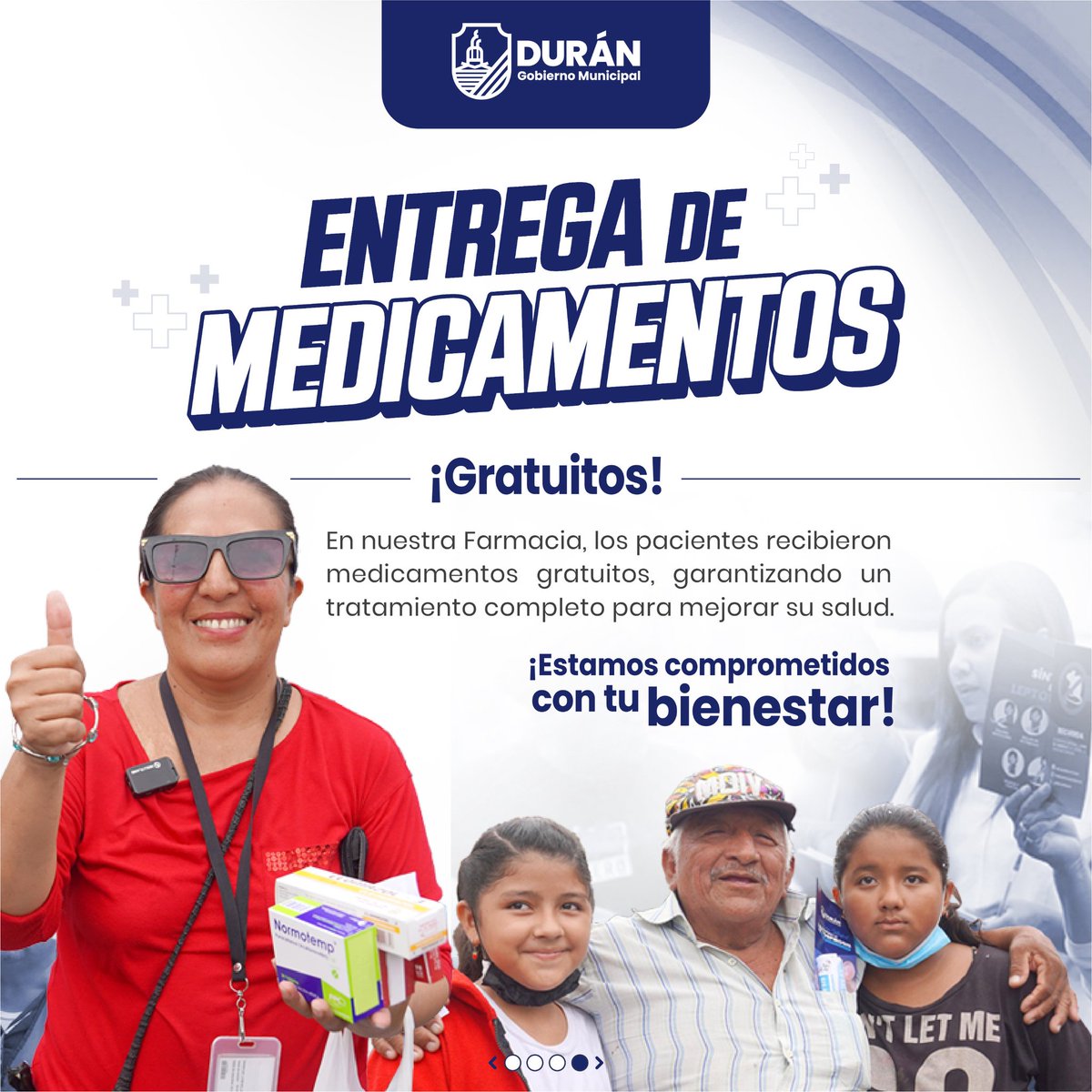 GobiernodeDuran's tweet photo. Esta semana en la segunda etapa de El Recreo, la salud llegó para todos. 

Gracias a nuestro alcalde @CHONILLOec, la Brigada Médica Integral atendió a más de 400 duraneños que recibieron consultas y medicamentos en especialidades como pediatría, nutrición y obstetricia. https://t.co/5FqesGbk16