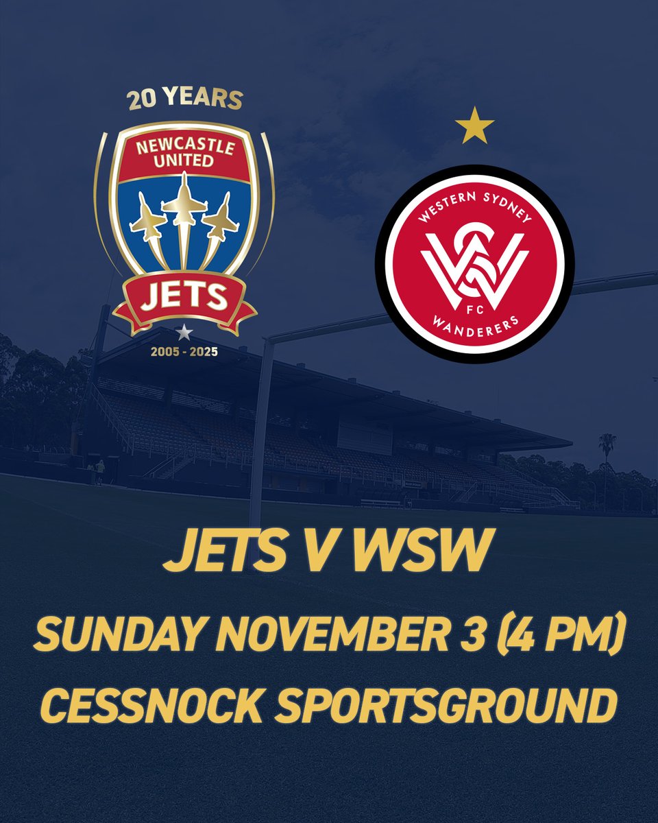 Cessnock bound ✈️ The Newcastle Jets opening round Ninja A-League match  will now be played at the Cessnock Sportsground on Sunday 3 November (4pm  kick-off). Details: https://t.co/cMP32LGED0 #BondedByGold, image size:960x1200