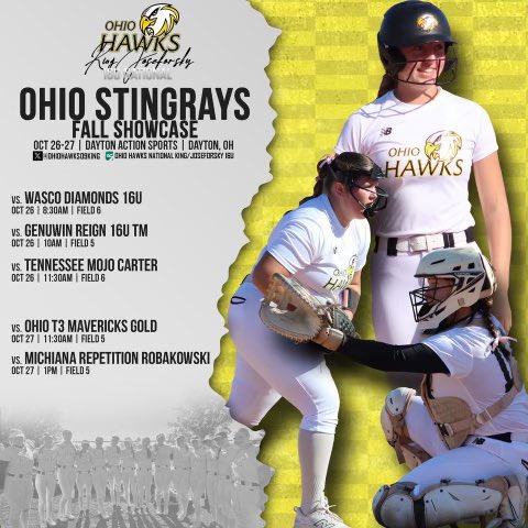 Ohio Hawks 2027 National-King/Joseforsky (@ohiohawks09king) on Twitter photo Ready to get back at it this weekend and weโre local Come check us out Coming off a strong weekend
w/ a team BA of .405 OBP .475 RS 35
ER 6 Ks 27 and .214 BA
<a href="/IHartFastpitch/">Iโค๏ธFastpitch</a> <a href="/ExtraInningSB/">EXTRA INNING SOFTBALL</a> <a href="/BrentEdds/">Brent Edds</a> <a href="/CoastRecruits/">Coast 2 Coast Recruits</a> <a href="/HawksJoseforsky/">Ohio Hawks National Joseforsky 18U</a> Ready to get back at it this weekend and weโre local Come check us out Coming off a strong weekend
w/ a team BA of .405 OBP .475 RS 35
ER 6 Ks 27 and .214 BA
<a href="/IHartFastpitch/">Iโค๏ธFastpitch</a> <a href="/ExtraInningSB/">EXTRA INNING SOFTBALL</a> <a href="/BrentEdds/">Brent Edds</a> <a href="/CoastRecruits/">Coast 2 Coast Recruits</a> <a href="/HawksJoseforsky/">Ohio Hawks National Joseforsky 18U</a>