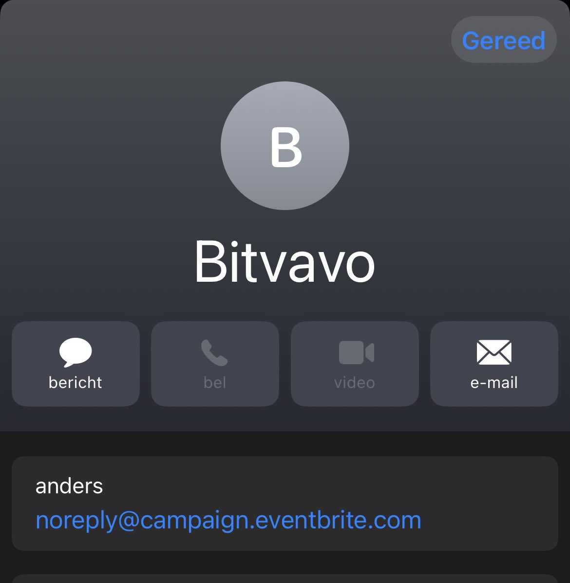 zawdi's tweet image. So they are using @eventbrite to try and scam people now and if you want to warn them , you have to talk to an AI bot that tells you to email them . 
Horrible service Eventbrite!! #eventbrite #ScamAlert @bitvavocom #CryptoScamAlert
