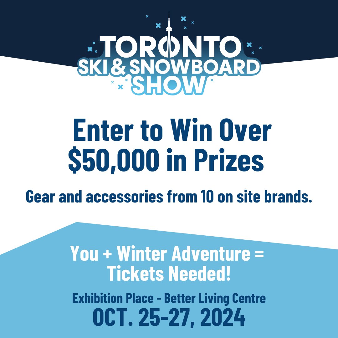 The ultimate winter experience is waiting for you at the Toronto Ski Show! ⛷️
Don't miss out — tickets are still up for grabs! Get yours NOW before they’re gone! torontoskishow.ca/tickets/
#TorontoSkiShow #SkiSnowboardShow
#SkiAndSnowboardExpo #SkiON #RideON  #SkiAndRideTO