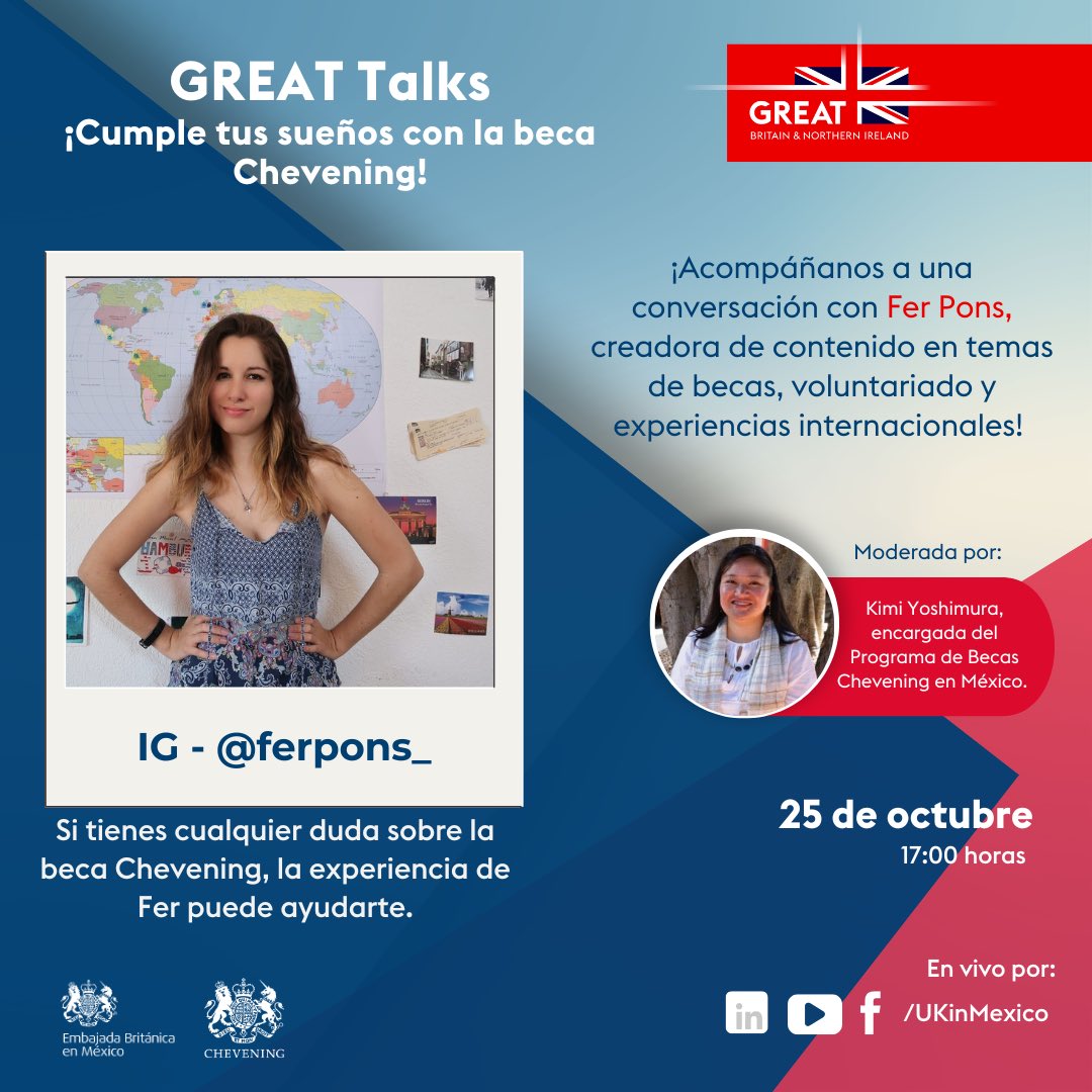 Join us tomorrow for a #GREATTalk where we’ll be sharing how a <a href="/CheveningFCDO/">Chevening Awards🇬🇧</a> award can help you to achieve your dreams and why 🇬🇧 is the best place to undertake your studies.

This is an invite to all those prospective applicants to know more about this leadership programme! ✨
