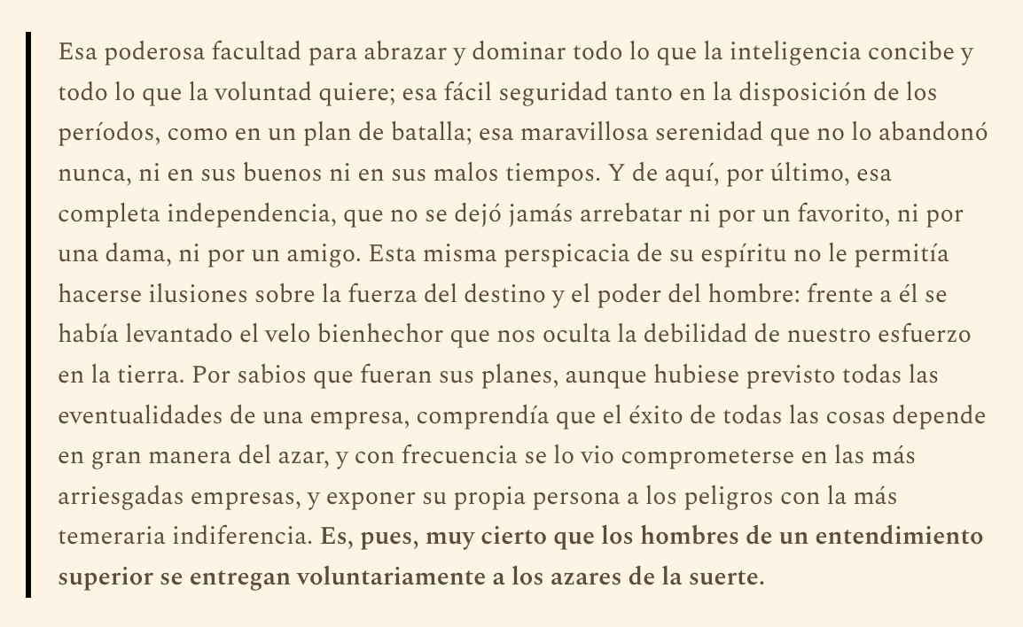 joantubau's tweet photo. "los hombres de un entendimiento superior se entregan voluntariamente a los azares de la suerte" https://t.co/DUEBhfYQYF