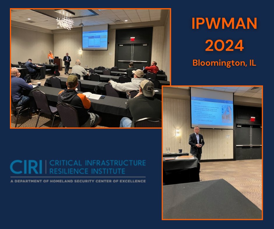 We were so happy to have CIRI executive director Randy Sandone talk about cybersecurity and water systems at the 2024 IPWMAN in Bloomington, IL this week!
