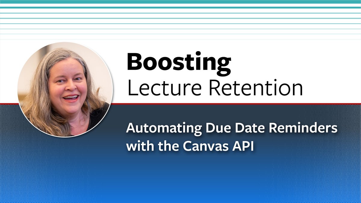 CTICornell's tweet image. When Anne Bracy of @CornellEng found some of her 400 students missing a weekly low-stakes topic mastery quiz, she realized a #CanvasAPI could help her boost lecture retention ... by automating due date reminders.
Enter the TABot. Video: bit.ly/CanvasAPI_4
@Canvas_by_Inst