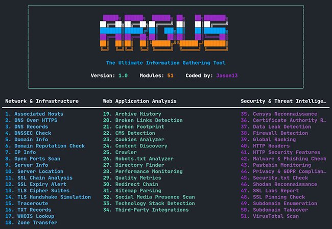 elhackernet's tweet image. Argus es un kit de herramientas de código abierto para la recopilación de información

🛠️ Gathering Toolkit
github.com/jasonxtn/Argus