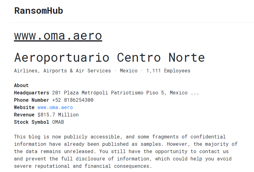 victor_ruiz's tweet photo. OMA sufre ciberataque y RansomHub confirma la vulneración, complicando los esfuerzos de recuperación
https://t.co/czaQR1CPSd https://t.co/95mnJjnk3K