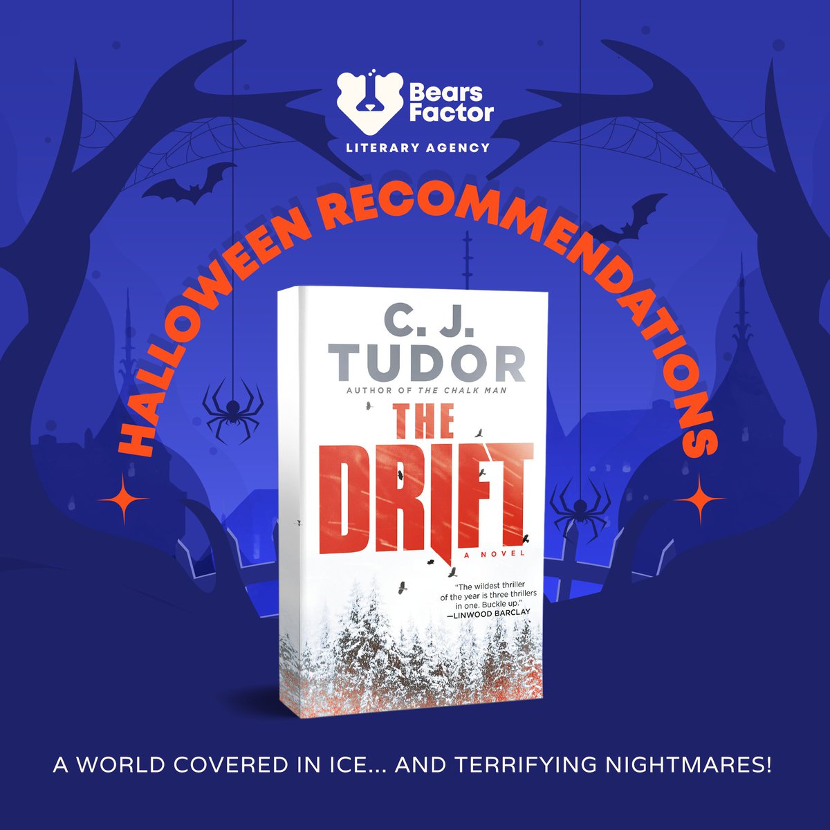 BearsFactor's tweet photo. In #TheDrift by #CJTudor, a group of survivors battles against devastating snowstorms, but the real danger lies in the dark secrets each one carries.
If you're looking for a terrifying read this #Halloween, this novel is the perfect choice!
#BearsFactor.
#HalloweenRecommendations https://t.co/RA1efkGrqZ