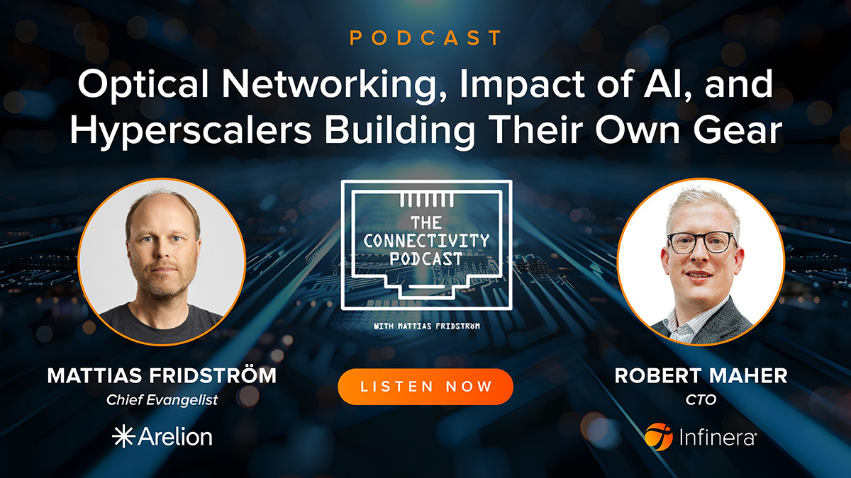 Infinera (@infinera) on Twitter photo On the latest episode of <a href="/ConnectivityPod/">The Connectivity Podcast</a>, Infinera CTO Robert Maher joins <a href="/ArelionCompany/">Arelion</a> Chief Evangelist <a href="/MFridstrom/">Mattias Fridström</a> to talk about how the optical business has developed over the last 20 years, the strive for constant innovation, and much more. Listen: bit.ly/40hG3KJ On the latest episode of <a href="/ConnectivityPod/">The Connectivity Podcast</a>, Infinera CTO Robert Maher joins <a href="/ArelionCompany/">Arelion</a> Chief Evangelist <a href="/MFridstrom/">Mattias Fridström</a> to talk about how the optical business has developed over the last 20 years, the strive for constant innovation, and much more. Listen: bit.ly/40hG3KJ