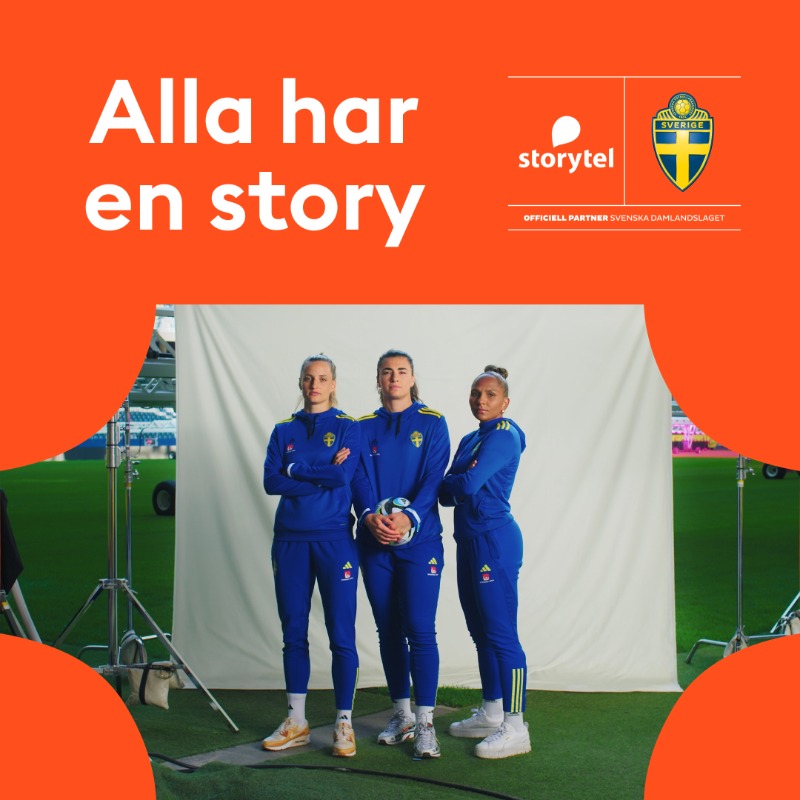 Storytel_global's tweet photo. Storytel teamar upp med damlandslaget i fotboll! Alla har en story. Vad är din?