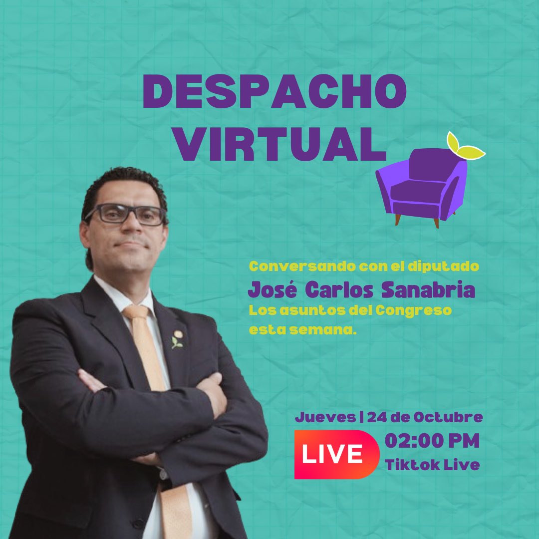 josecsagt's tweet photo. 👋 Nos vemos hoy por TikTok 😊

Cada semana están invitados a sumarse al #DespachoVirtual para conversar sobre el Congreso y el trabajo que estamos realizando. 

Link: https://t.co/LzGxPA2y9J 

#DiputadoDeVerdad #Numero23 #Guatemala https://t.co/DhO1vyWc6C