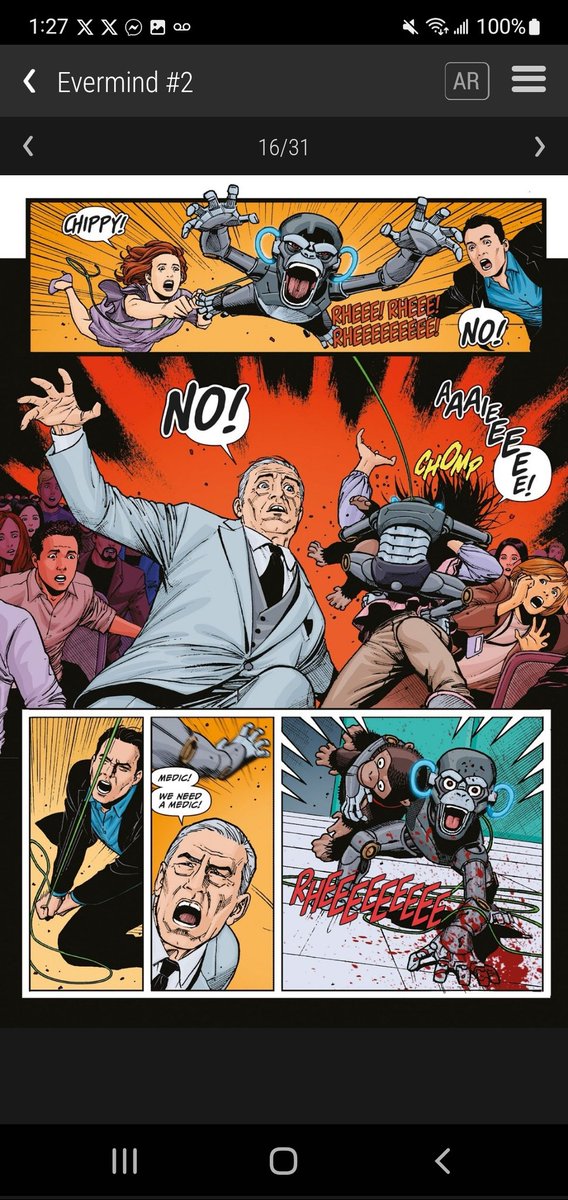 <a href="/KingJames/">LeBron James</a> I definitely recommend checking out the comics that <a href="/veve_official/">VeVe | Digital Collectibles</a> has to offer on their #VeVe app. They have <a href="/Marvel/">Marvel Entertainment</a> and <a href="/Disney/">Disney</a> comics but I'm reading one called Evermind right now from <a href="/247ComicsHQ/">247💥Comics</a> and it's WILD! I mean.. absolutely bananas!
