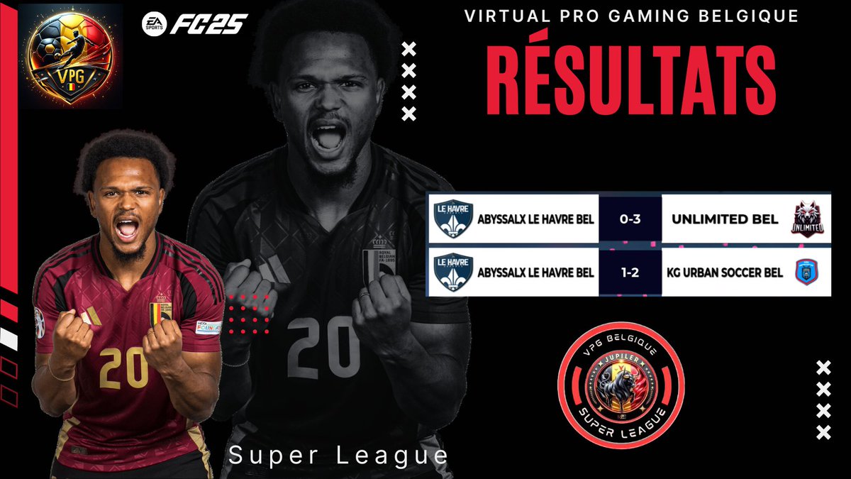 VPG BELGIQUE 🇧🇪 (@belgique_vpg) on Twitter photo Résultats du 23 octobre de la super League Jupiler 🇧🇪 <a href="/belgique_vpg/">VPG BELGIQUE 🇧🇪</a> saison 15 #esport #clubpro #fc25 #11vs11 Résultats du 23 octobre de la super League Jupiler 🇧🇪 <a href="/belgique_vpg/">VPG BELGIQUE 🇧🇪</a> saison 15 #esport #clubpro #fc25 #11vs11