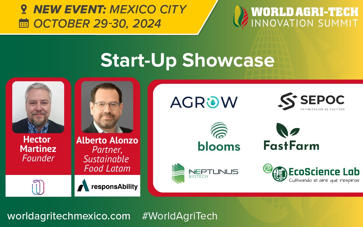EcoScience_Lab's tweet photo. Conectémonos en esta nueva edición de la cumbre World Agri-Tech Innovation Summit en la Ciudad de México los días 29 y 30 de octubre. https://t.co/9hpF8qNpLI