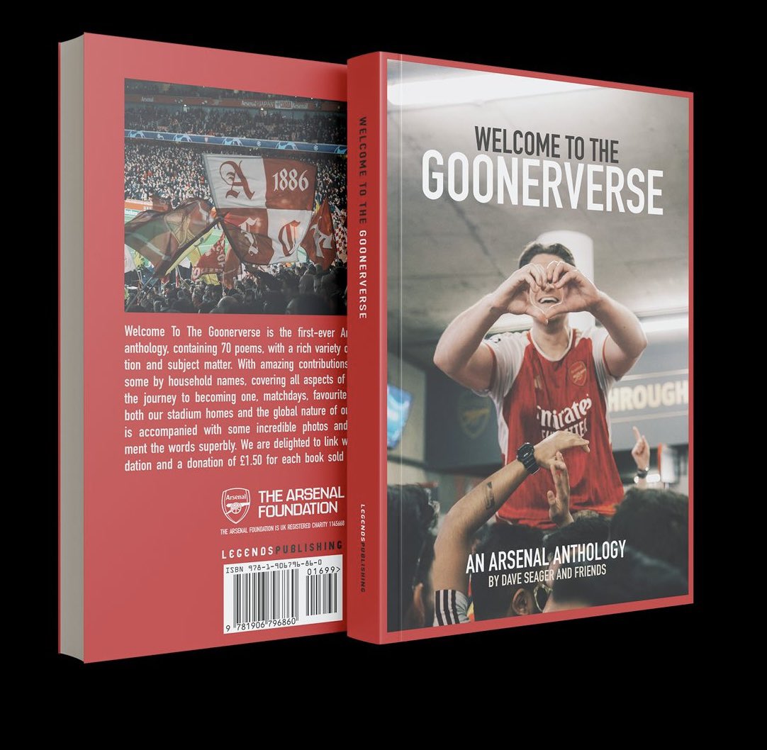 goonerdave66's tweet photo. Get your order in now for a personalised copy of ‘Welcome to the Goonerverse. DM for any messages you would like.

A unique collection of Arsenal stories in poetic form. 30 authors/70 poems.

Each purchase supports our amazing charity @AFC_Foundation 

https://t.co/ilQDxJ9v6D https://t.co/75mzBEHJ6u