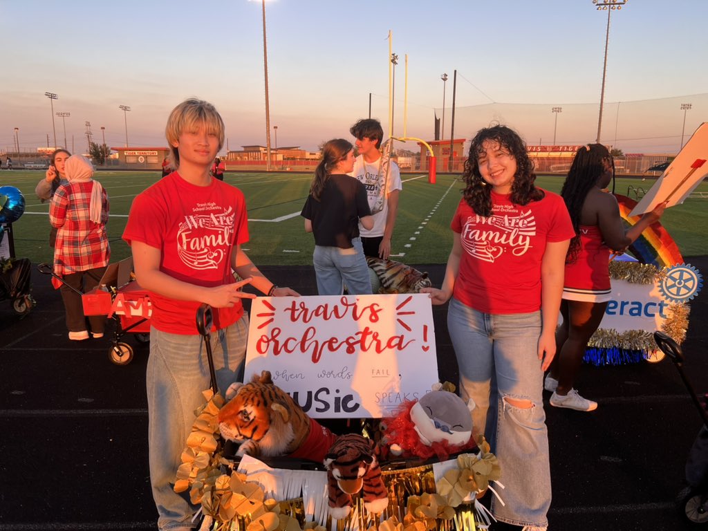 THS Orchestra (@thsorchestra) on Twitter photo Our Orchestra Beau and Sweetheart (Vincent and Corina) representing our program at the hoco pep rally! <a href="/THS_Tigers/">Travis High School</a> Our Orchestra Beau and Sweetheart (Vincent and Corina) representing our program at the hoco pep rally! <a href="/THS_Tigers/">Travis High School</a>