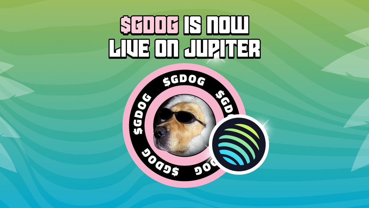 $GDOG IS NOW LIVE ON <a href="/JupiterExchange/">Jupiter</a> 🔥

jup.ag/swap/SOL-GVmtu…