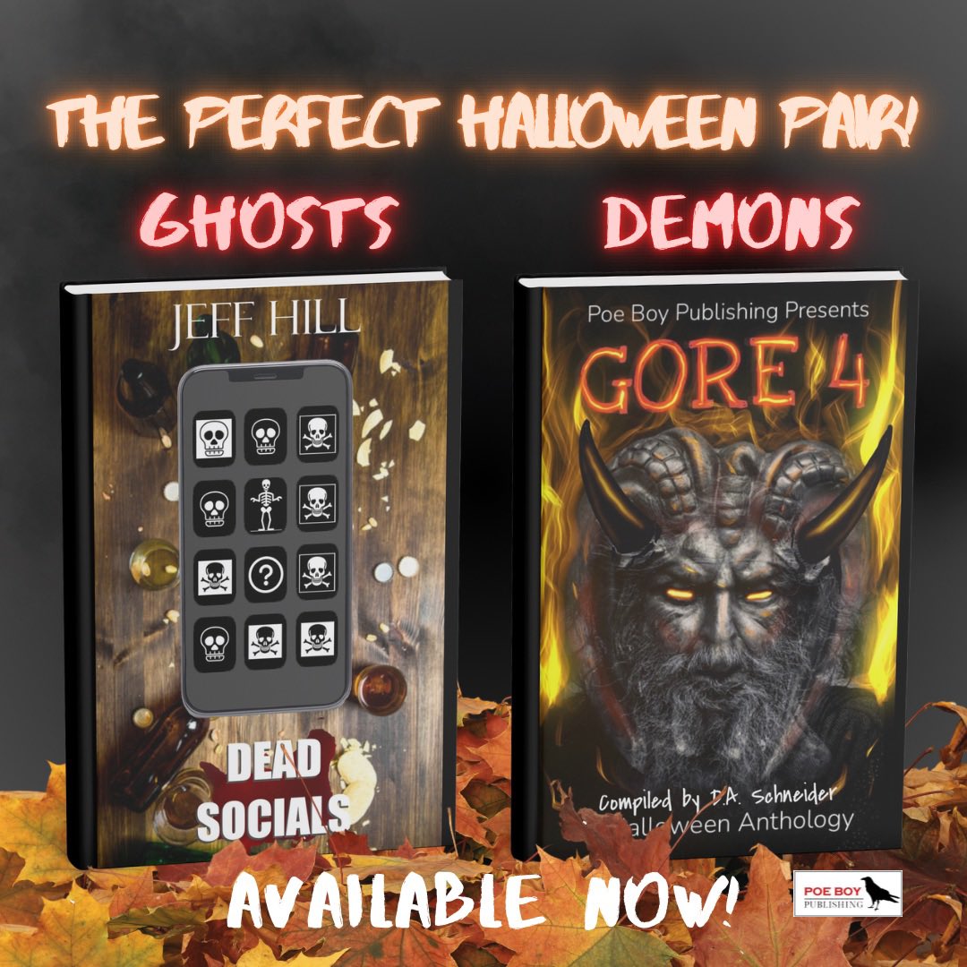 A cozy October evening with a good book…or two. The latest releases from Poe Boy Publishing are the perfect companions for your #halloween reading. Dead Socials by <a href="/jeffhillwriter/">Jeff Hill</a> and GORE 4 are out now!

#WritingCommunity #HorrorCommunity #BookRecommendation #booktwt #reading