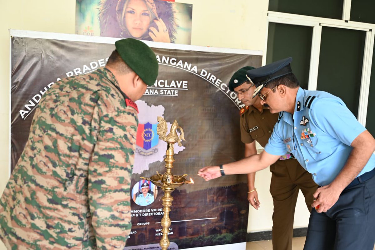 NccDteAPandT's tweet photo. AP&amp;T DTE organized an ANO'S conclave at CMR College, Hyderabad for telangana state. DDG Air Commodore VM Reddy motivated the ANO's into shaping the future of NCC cadets. https://t.co/ofZ6Lp3Dro