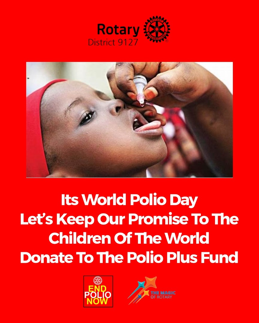 wirdistrict9127's tweet photo. CELEBRATING WORLD POLIO DAY
OCTOBER 24TH, 2024

Together we kick out Polio https://t.co/dO5mJpsFEX