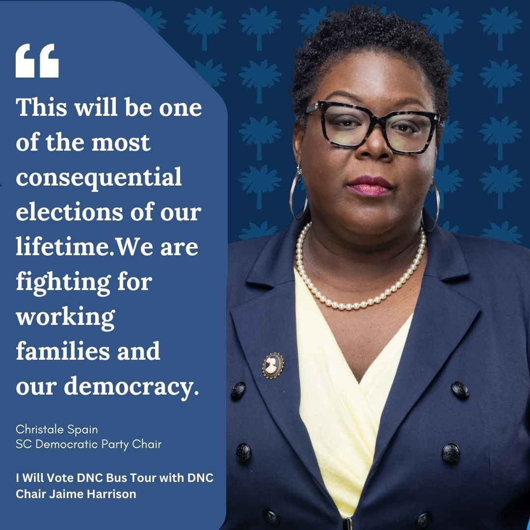 scdp's tweet image. Our future is in our hands. Let’s show up for every race, every candidate, and every community. Yesterday’s GOTV event in Columbia brought the energy—now let’s bring the votes! 🗳️ #GOTV #SCVotes #SCVotesBlue #HarrisWalz