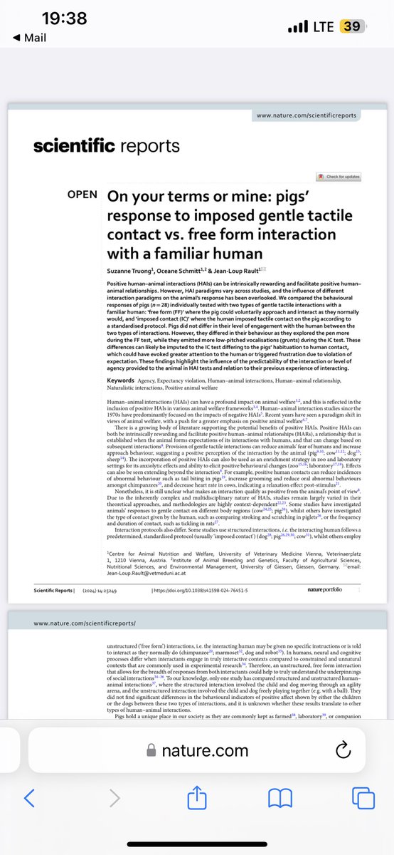 Congrats <a href="/SuzanneTruong/">TRUONG</a> on this first paper rdcu.be/dXZ0R #AnimalWelfareScience #Positiveanimalwelfare
<a href="/VetmeduniVienna/">Vetmeduni</a>