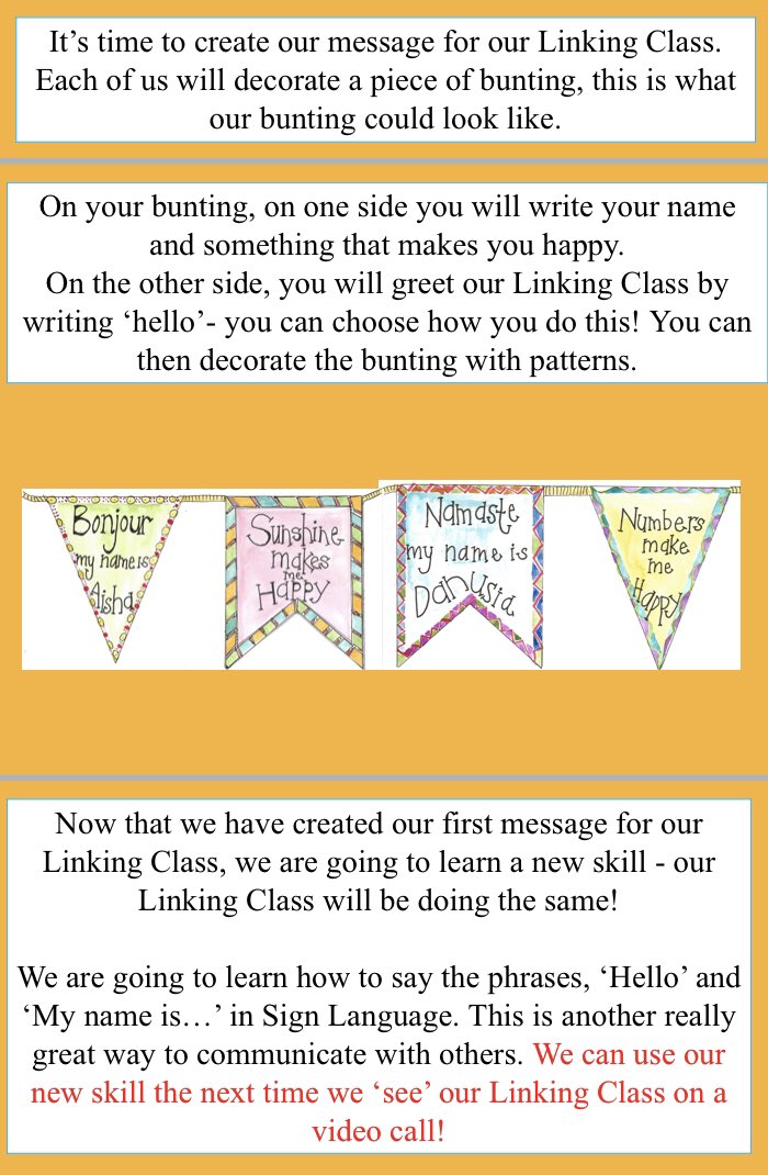 Have you started your #SchoolsLinking journey with your pupils yet? 
We’d love to see the bunting your pupils created &amp; shared with their link class for Session 1
Quote Post this with a pic of your pupils work to be entered into a prize draw and a £20 book token could be yours!