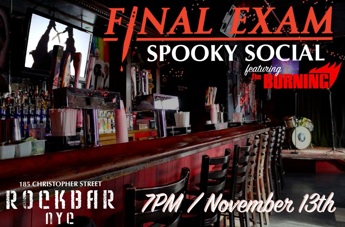 We've loved knowing all of you here, but Final Exam will be leaving this platform tomorrow. For future updates, *please* follow us on the 'gram under the exact same handle.

Also, mark your calendars for our next event - a "Spooky Social" networking hangout - on Nov. 13!